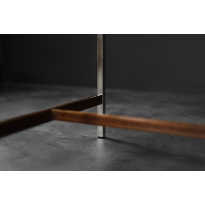 Vintage Mid-Century Modern Swedish Square Rosewood & Aluminum Coffee Table from HMB Möbler Rörvik, 1960s