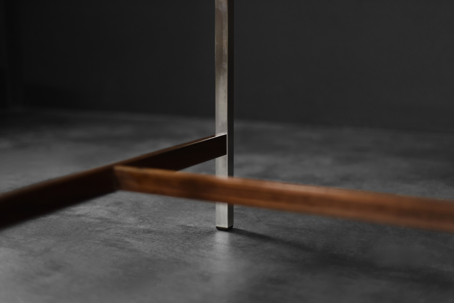 Vintage Mid-Century Modern Swedish Square Rosewood & Aluminum Coffee Table from HMB Möbler Rörvik, 1960s