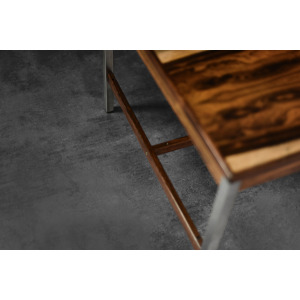 Vintage Mid-Century Modern Swedish Square Rosewood & Aluminum Coffee Table from HMB Möbler Rörvik, 1960s