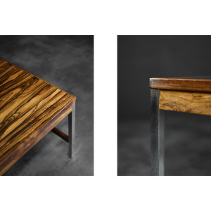 Large Vintage Mid-Century Modern Swedish Rosewood & Aluminum Coffee Table from HMB Möbler Rörvik, 1960s