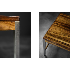 Large Vintage Mid-Century Modern Swedish Rosewood & Aluminum Coffee Table from HMB Möbler Rörvik, 1960s