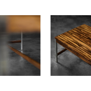 Large Vintage Mid-Century Modern Swedish Rosewood & Aluminum Coffee Table from HMB Möbler Rörvik, 1960s