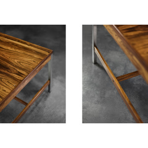 Large Vintage Mid-Century Modern Swedish Rosewood & Aluminum Coffee Table from HMB Möbler Rörvik, 1960s