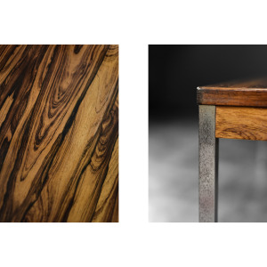 Large Vintage Mid-Century Modern Swedish Rosewood & Aluminum Coffee Table from HMB Möbler Rörvik, 1960s