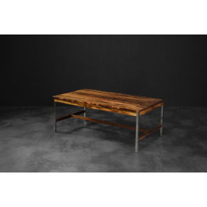 Large Vintage Mid-Century Modern Swedish Rosewood & Aluminum Coffee Table from HMB Möbler Rörvik, 1960s
