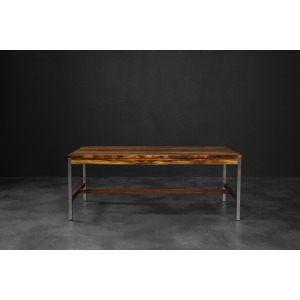 Large Vintage Mid-Century Modern Swedish Rosewood & Aluminum Coffee Table from HMB Möbler Rörvik, 1960s