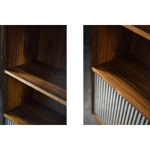 Vintage Mid-Century Scandinavian Modern Rosewood Highboard with Glass, 1960s