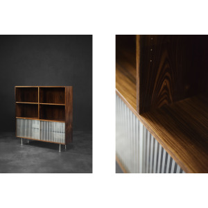 Vintage Mid-Century Scandinavian Modern Rosewood Highboard with Glass, 1960s