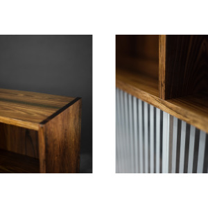 Vintage Mid-Century Scandinavian Modern Rosewood Highboard with Glass, 1960s