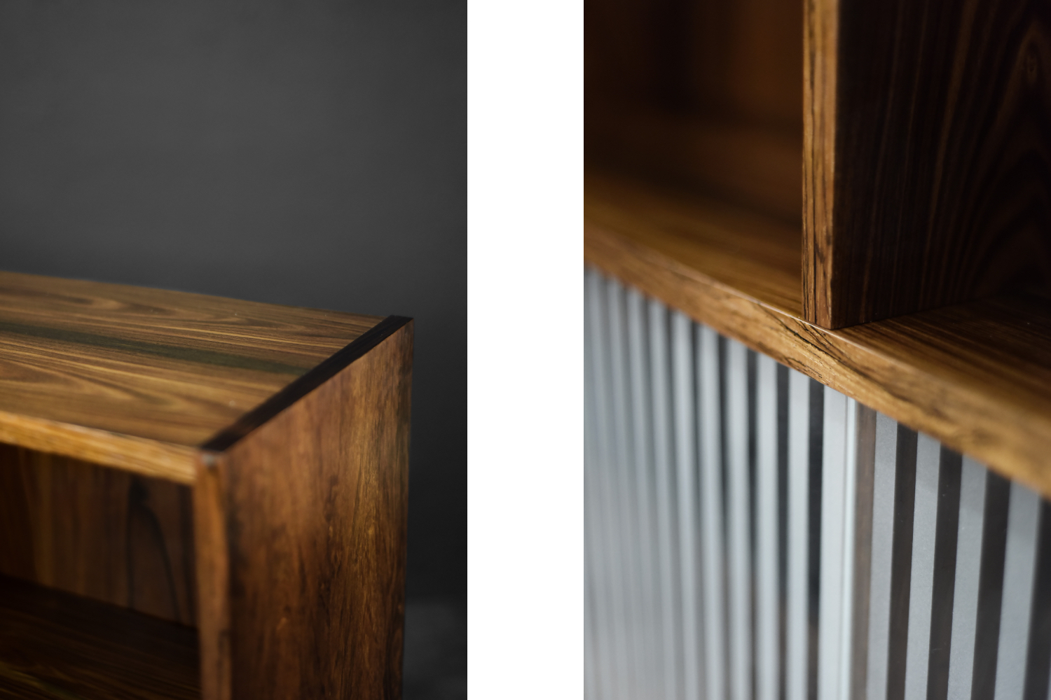 Vintage Mid-Century Scandinavian Modern Rosewood Highboard with Glass, 1960s