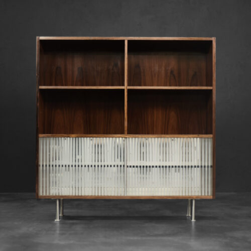 Vintage Mid-Century Scandinavian Modern Rosewood Highboard with Glass, 1960s