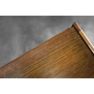 Vintage Mid-Century Danish Modern Teak Thread Side Table with Wicker Basket, 1960s