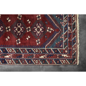 Vintage Red Hand-Woven Oriental Afghan Rug, 1970s