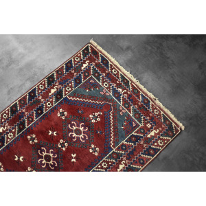 Vintage Red Hand-Woven Oriental Afghan Rug, 1970s