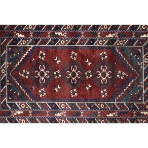 Vintage Red Hand-Woven Oriental Afghan Rug, 1970s