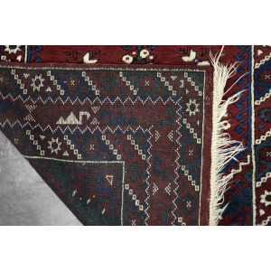 Vintage Red Hand-Woven Oriental Afghan Rug, 1970s
