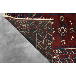 Vintage Red Hand-Woven Oriental Afghan Rug, 1970s