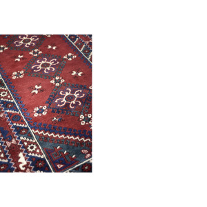 Vintage Red Hand-Woven Oriental Afghan Rug, 1970s