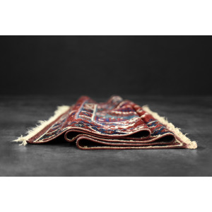 Vintage Red Hand-Woven Oriental Afghan Rug, 1970s