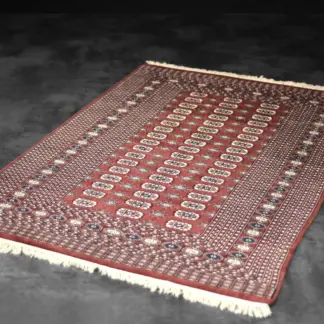 Vintage Red Hand-Woven Oriental Bokhara Rug, 1960s