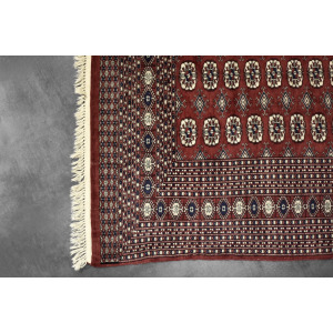 Vintage Red Hand-Woven Oriental Bokhara Rug, 1960s