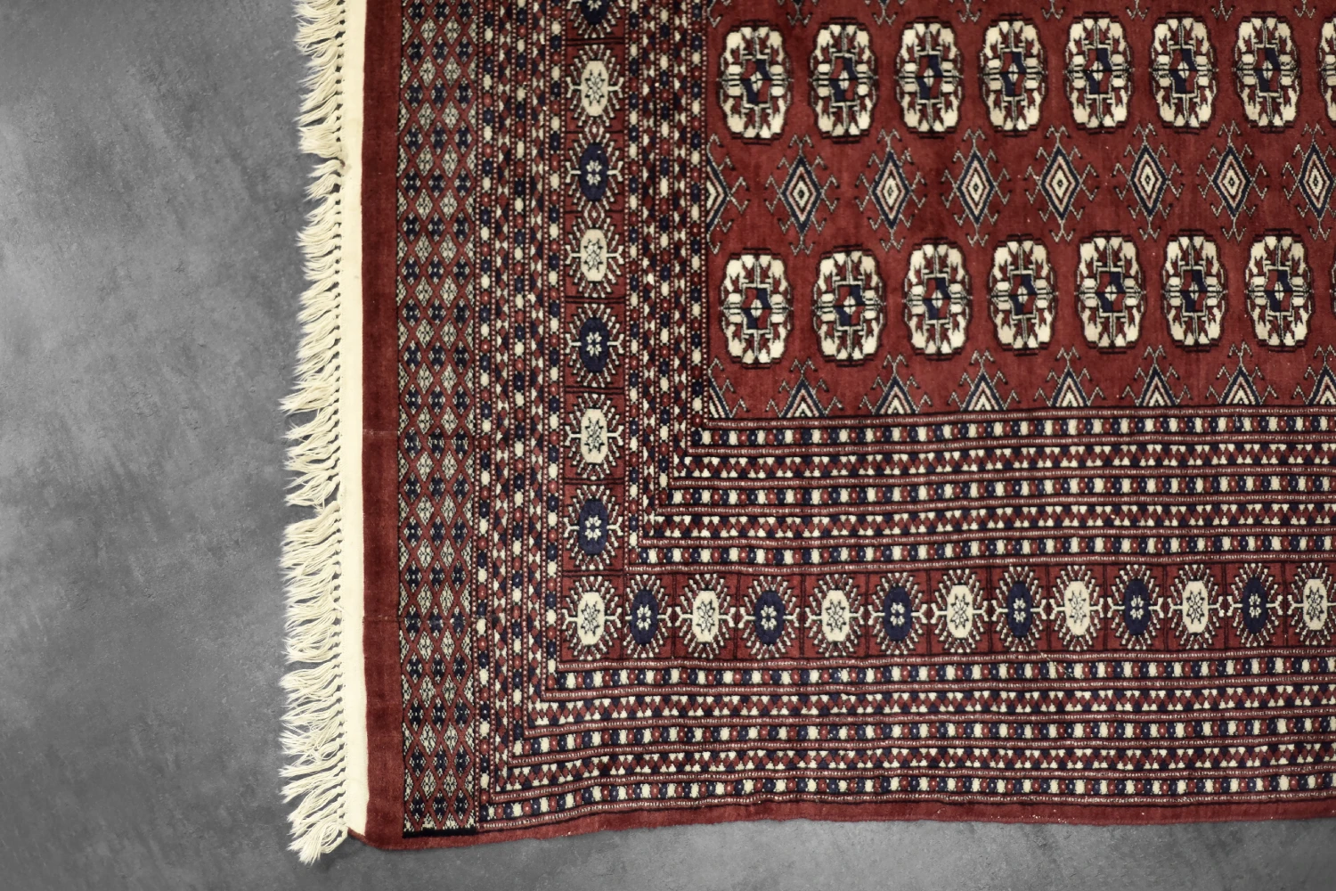 Vintage Red Hand-Woven Oriental Bokhara Rug, 1960s