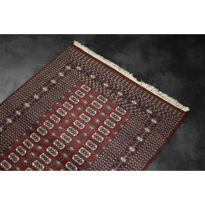 Vintage Red Hand-Woven Oriental Bokhara Rug, 1960s