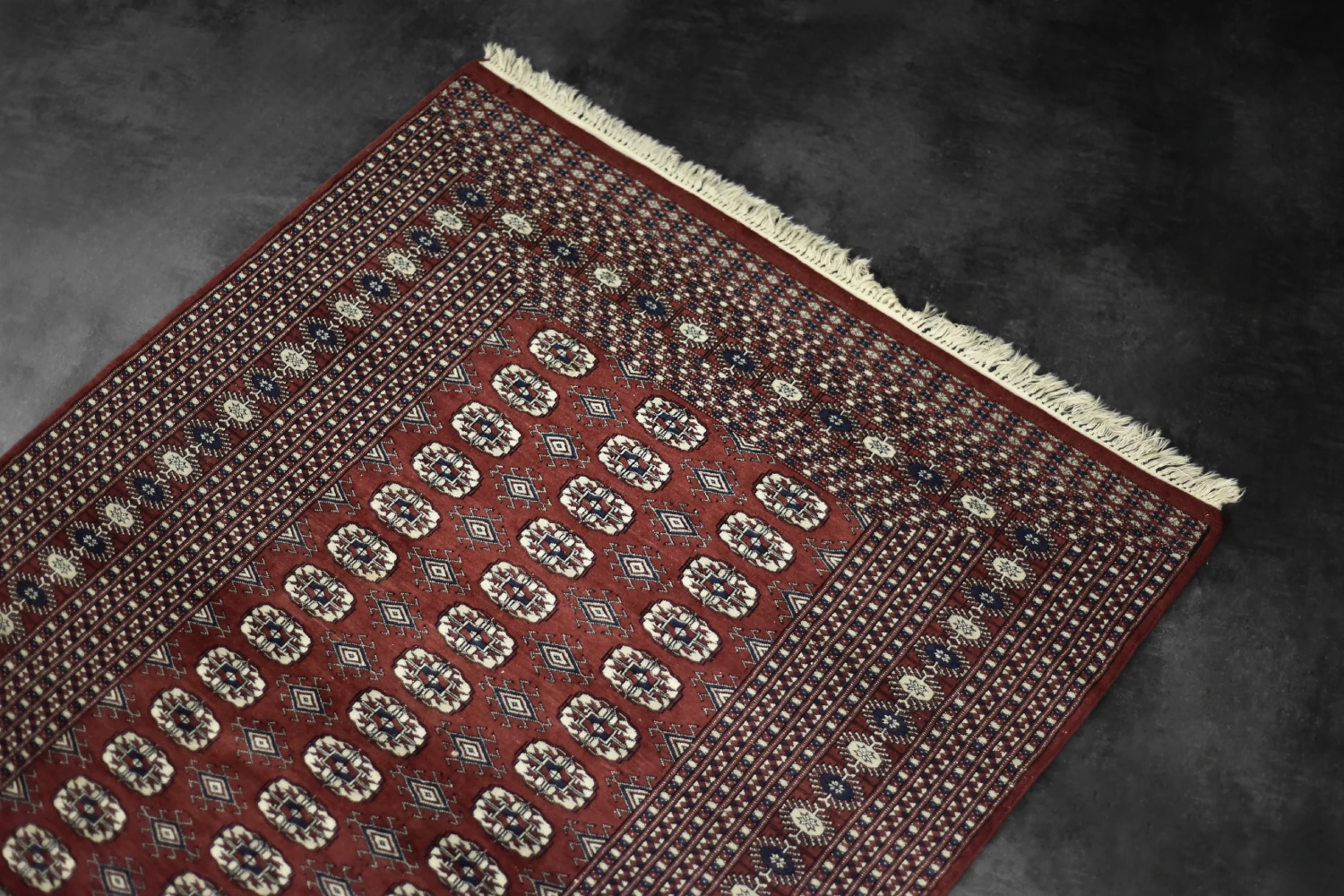 Vintage Red Hand-Woven Oriental Bokhara Rug, 1960s