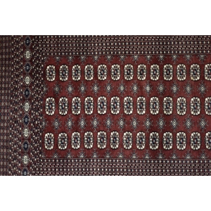 Vintage Red Hand-Woven Oriental Bokhara Rug, 1960s