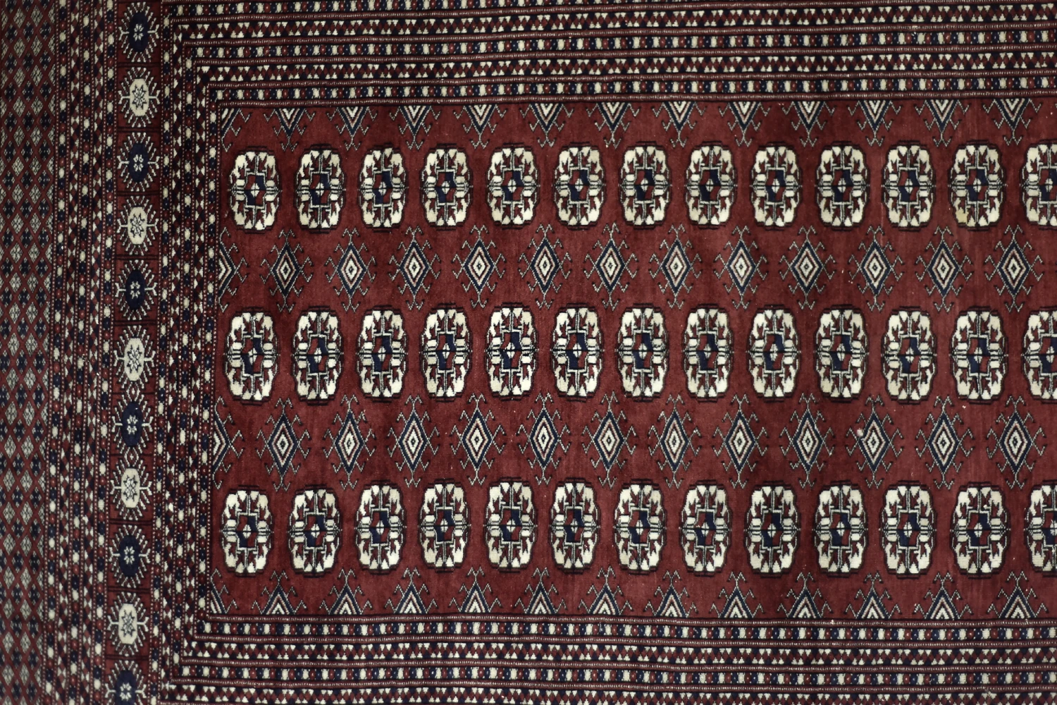 Vintage Red Hand-Woven Oriental Bokhara Rug, 1960s