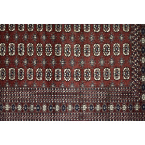 Vintage Red Hand-Woven Oriental Bokhara Rug, 1960s