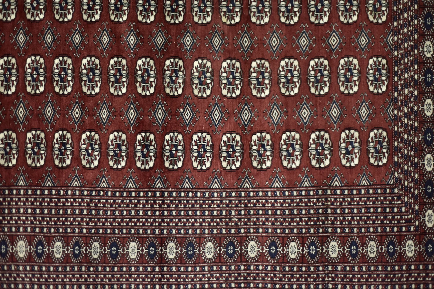 Vintage Red Hand-Woven Oriental Bokhara Rug, 1960s