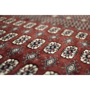 Vintage Red Hand-Woven Oriental Bokhara Rug, 1960s