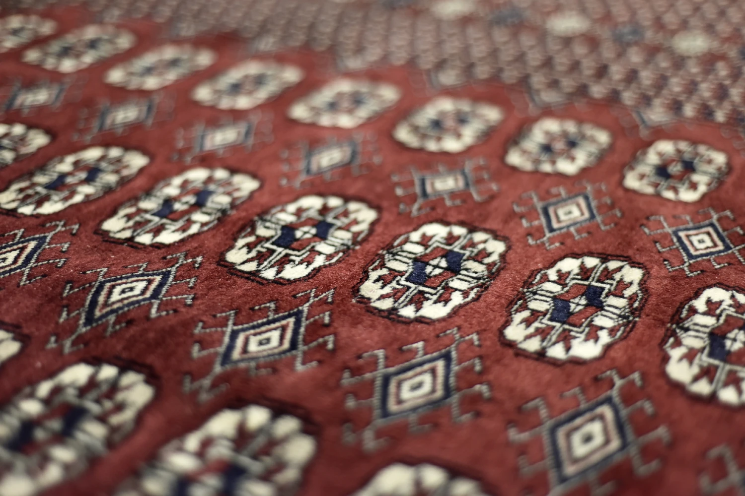 Vintage Red Hand-Woven Oriental Bokhara Rug, 1960s