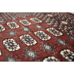 Vintage Red Hand-Woven Oriental Bokhara Rug, 1960s