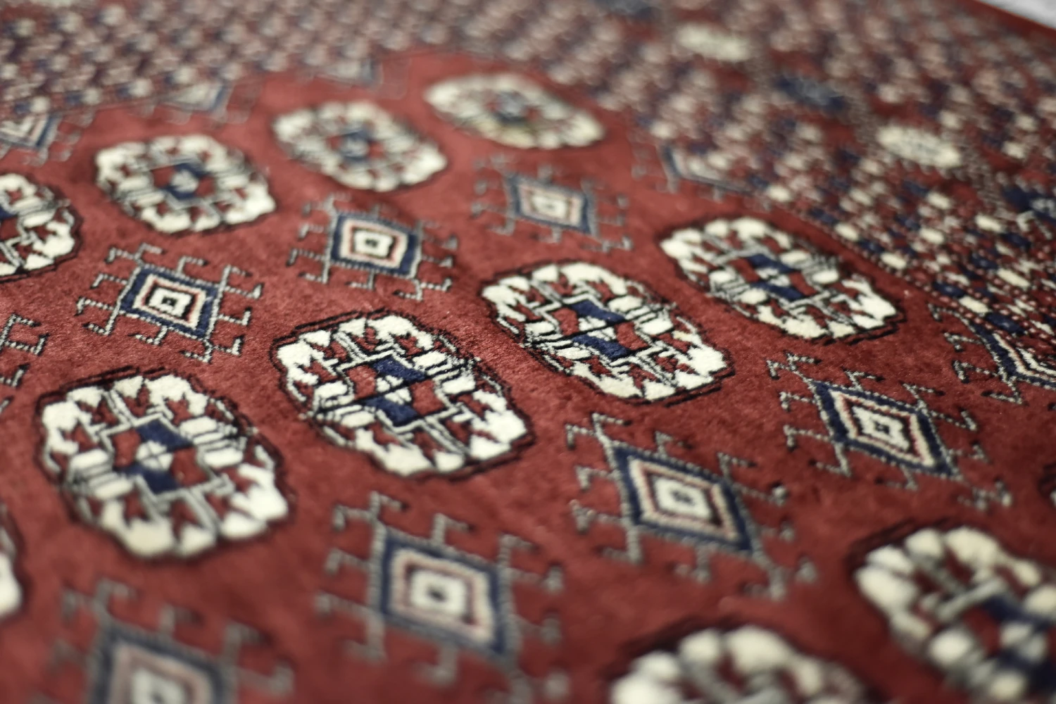 Vintage Red Hand-Woven Oriental Bokhara Rug, 1960s