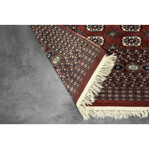 Vintage Red Hand-Woven Oriental Bokhara Rug, 1960s