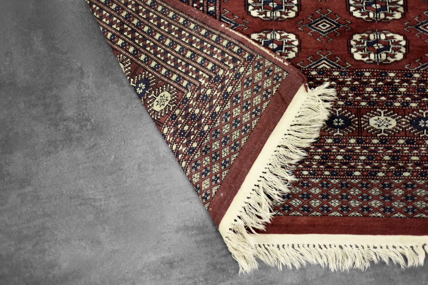 Vintage Red Hand-Woven Oriental Bokhara Rug, 1960s