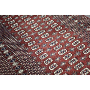 Vintage Red Hand-Woven Oriental Bokhara Rug, 1960s