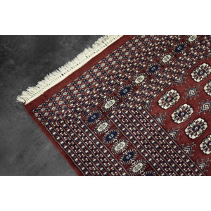 Vintage Red Hand-Woven Oriental Bokhara Rug, 1960s