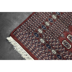 Vintage Red Hand-Woven Oriental Bokhara Rug, 1960s