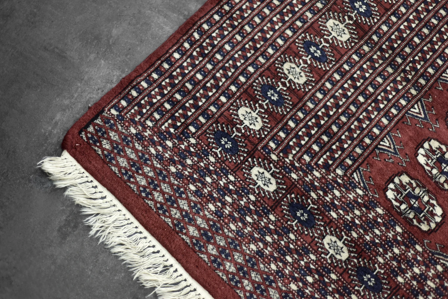 Vintage Red Hand-Woven Oriental Bokhara Rug, 1960s