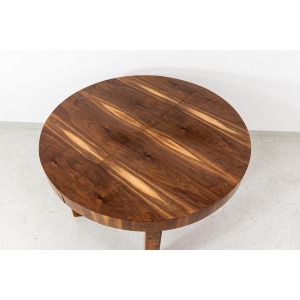 Round Extendable Dining Table, Poland, 1950's