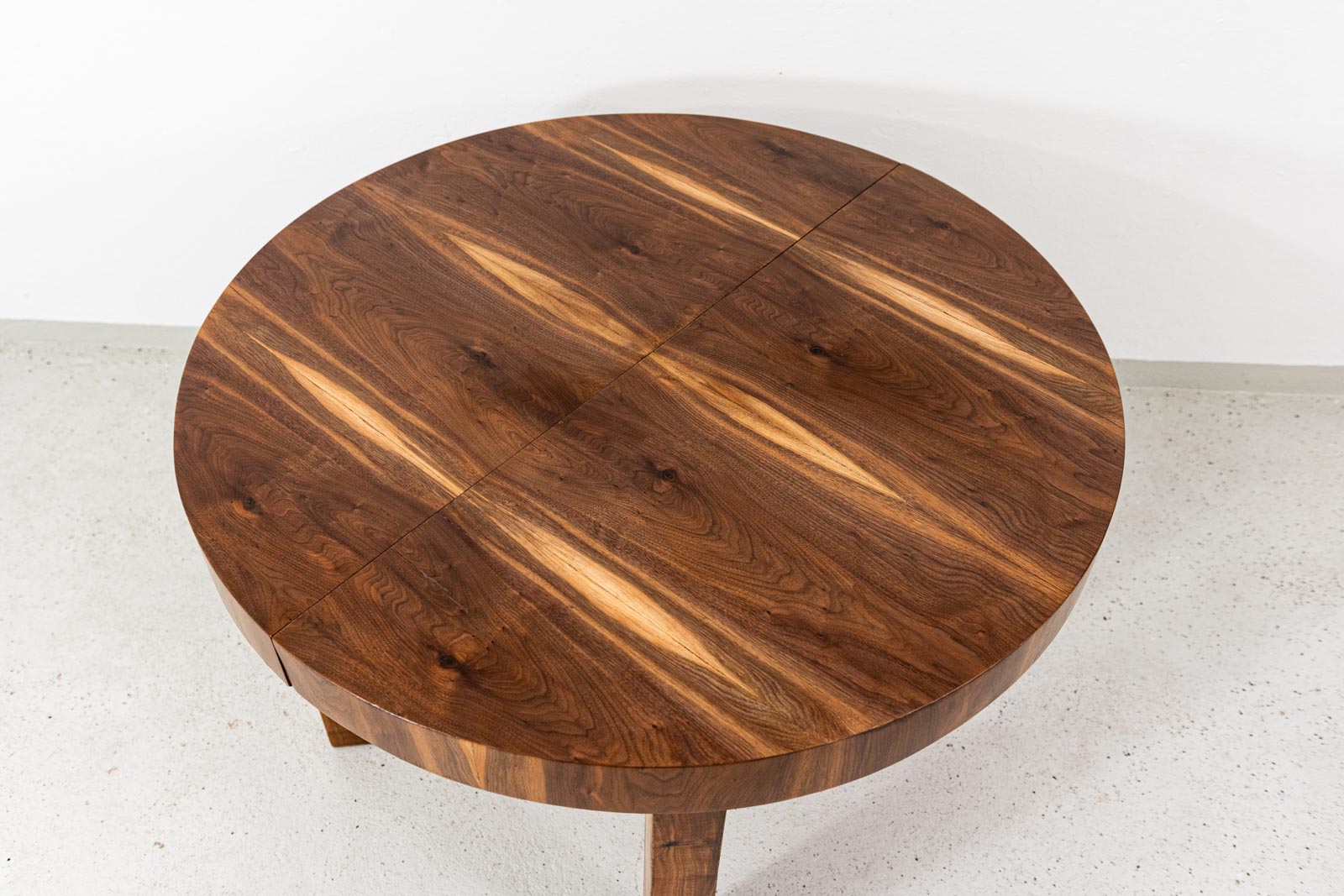 Round Extendable Dining Table, Poland, 1950's