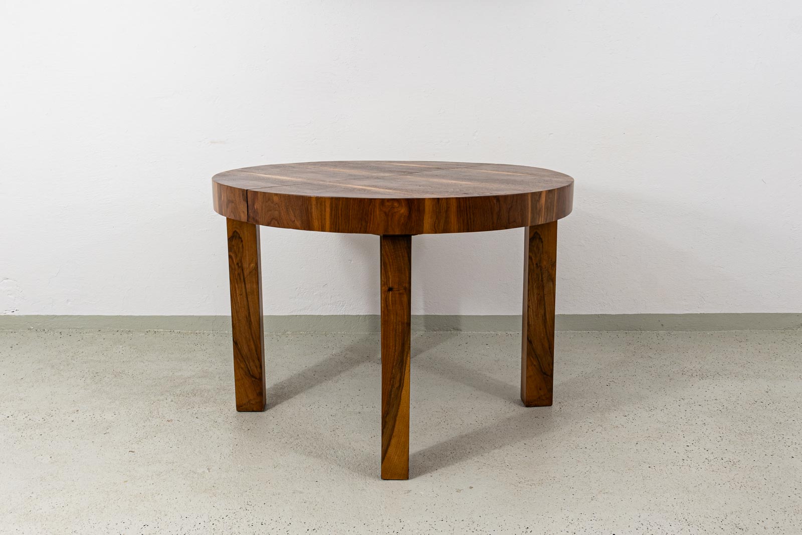 Round Extendable Dining Table, Poland, 1950's