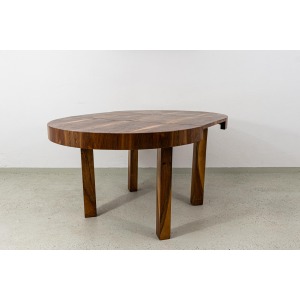 Round Extendable Dining Table, Poland, 1950's