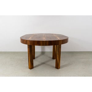 Round Extendable Dining Table, Poland, 1950's