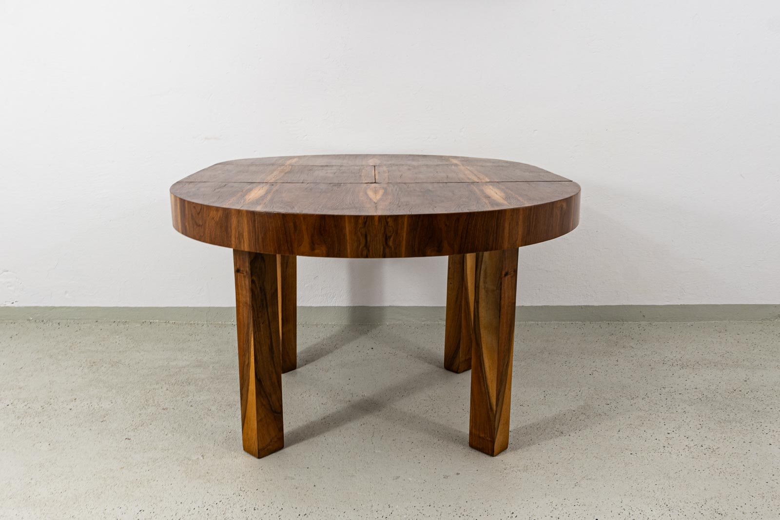 Round Extendable Dining Table, Poland, 1950's