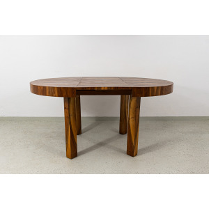Round Extendable Dining Table, Poland, 1950's