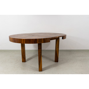 Round Extendable Dining Table, Poland, 1950's